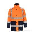 China Class-3 HiVis Coverall Breathable PU Coated Safety Raincoat Supplier